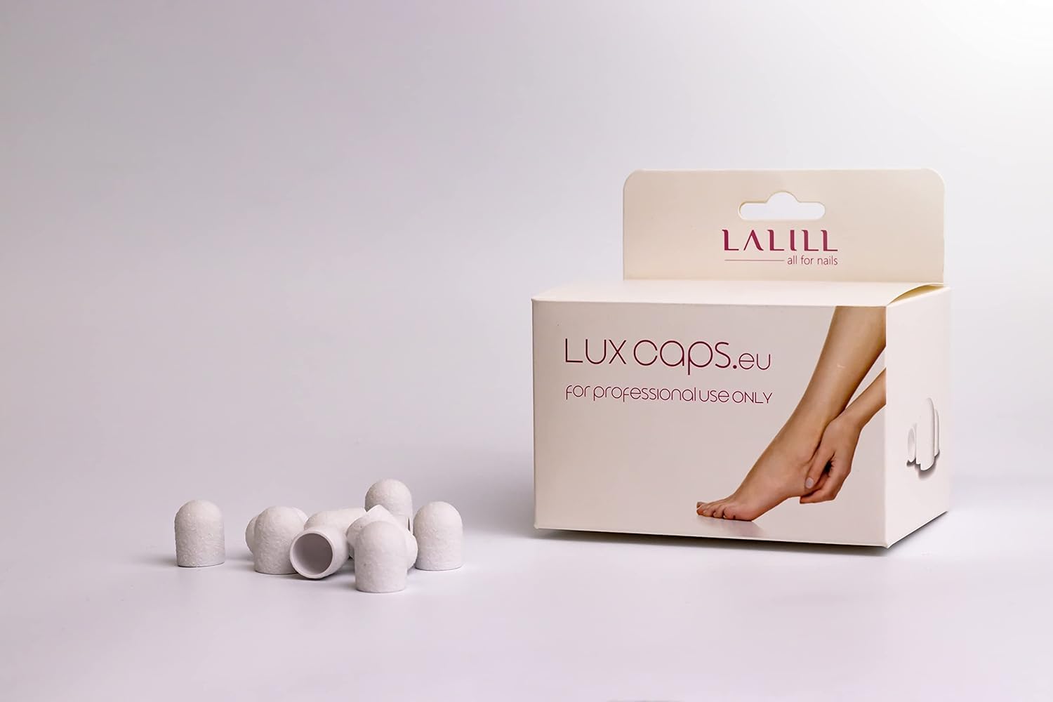 LALILL Cappucci Abrasivi 10mm Bianchi – Grana 150 – 100 Pezzi – Per Pedicure Elettrico, Podologia e Unghie - Accessori Fresa Professionale Piedi Manicure