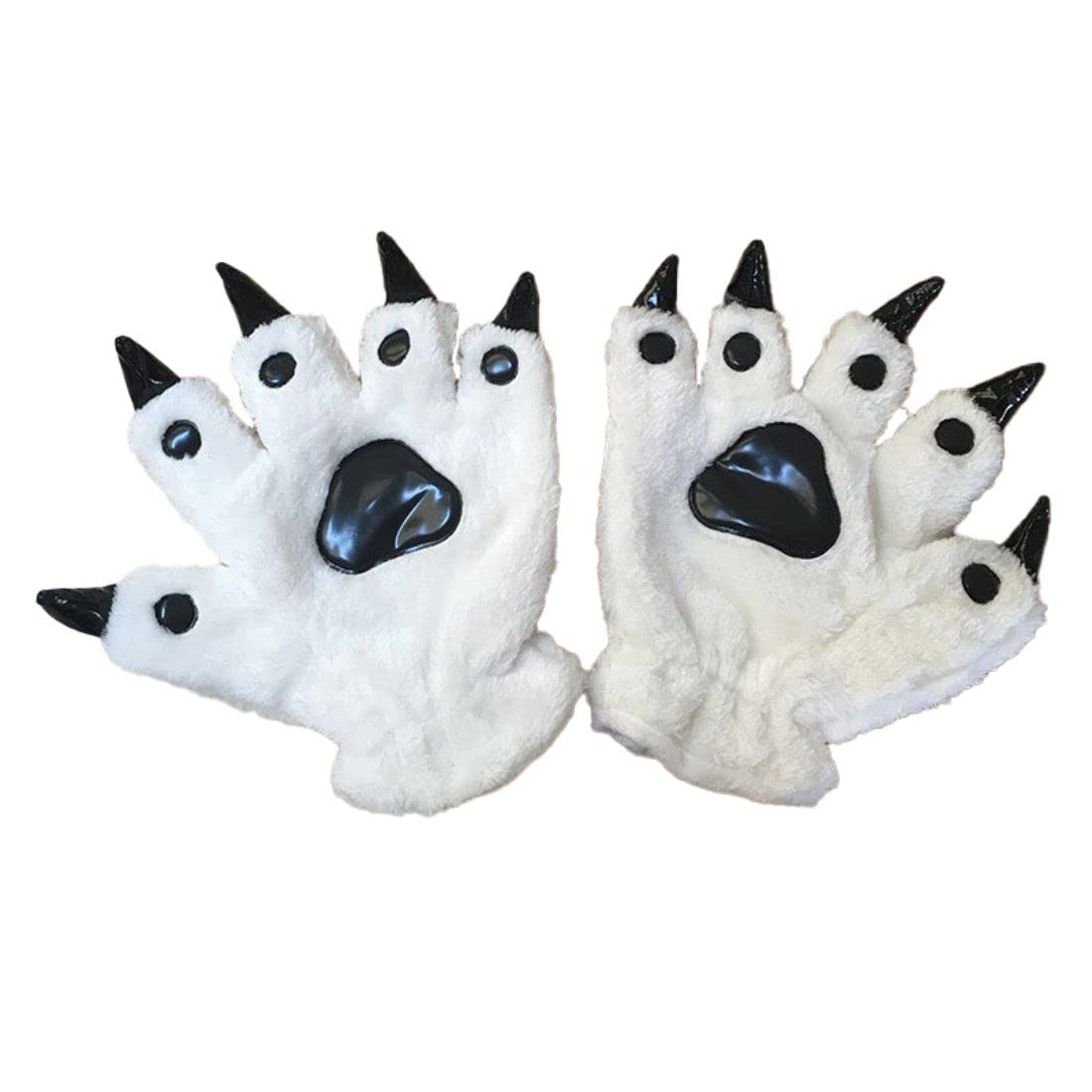 KOMTO Unisex Halloween Animal Costume Bear Cat Paw Claws Winter Warm Plush Gloves (Medium (6.3 x 7.9), Grey) (B0BNKTK1R2) Amazon Price History, Amazon Price Tracker