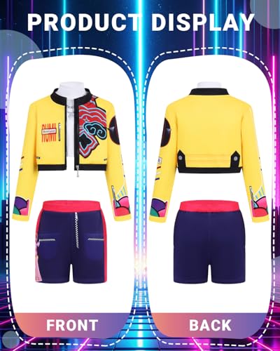 Demon Cosplay Hunters Costume Kids 3-14 Years Girls Pop Singer Costume, Toddler Halloween Costumes4