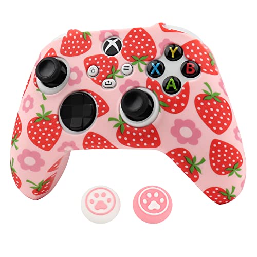Ralan Schutzhülle für Xbox-Serie, mit 2 niedlichen Daumengriffen, Rosa, mit Controller-Schutzhülle, kompatibel mit Xbox-Serie, kabellos/kabelgebunden, Gamepad Joystick