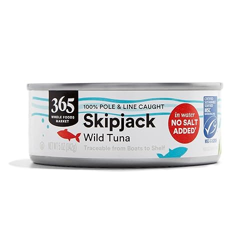 365 by Whole Foods Market, Skipjack de atún en agua sin sal añadida, 5 onzas