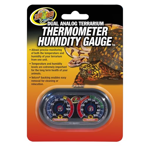 Zoo Med Economy Analog Dual Thermometer and Humidity Gauge, 6 x 4'
