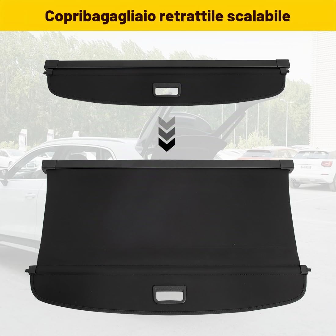 Protezione Coperchio Portabagagli Copertura Bagagliaio Auto Baule Posteriore Pacco Ripiano Portaoggetti Cargo Cover Nero per Audi Q3 2013-2017