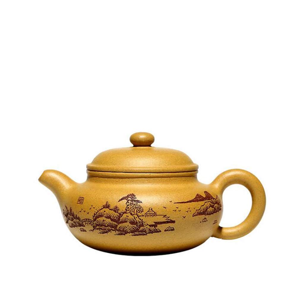 Théière Yixing jaune en coffret cadeau 200ml pour amateurs de thé traditionnel Kungfu