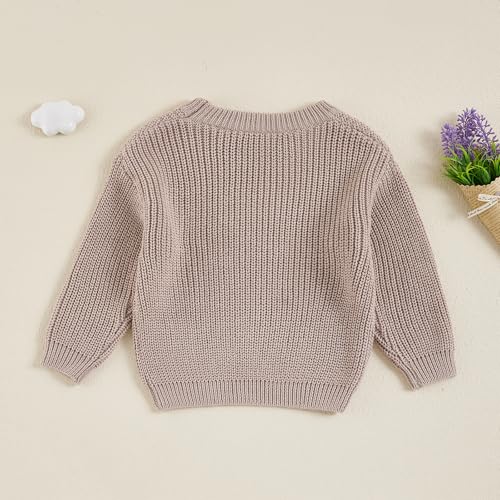 Kids Boys Girls Knit Sweater Warm Solid Crewneck Sweatshirt Long Sleeve Tops Pullover Newborn Fall Winter Clothes3