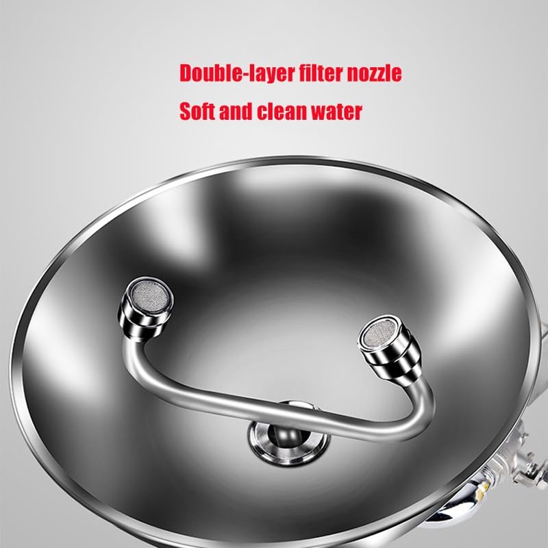 Gfdbhjer 304 Stainless Steel Portable Eye Wash Station, Wall-Mounted Emergency Eyewash Station, Emergency Eye and Face Wash Equipment