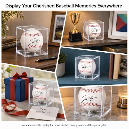 Image of Jersey Wooden Frame Display Case -Shadow Box with 98% UV Protection Acrylic and Hanger for L or XL Baseball Basketball Football Hockey Sport Shirt and Uniform (Baseball Display Case, 1 Pack)