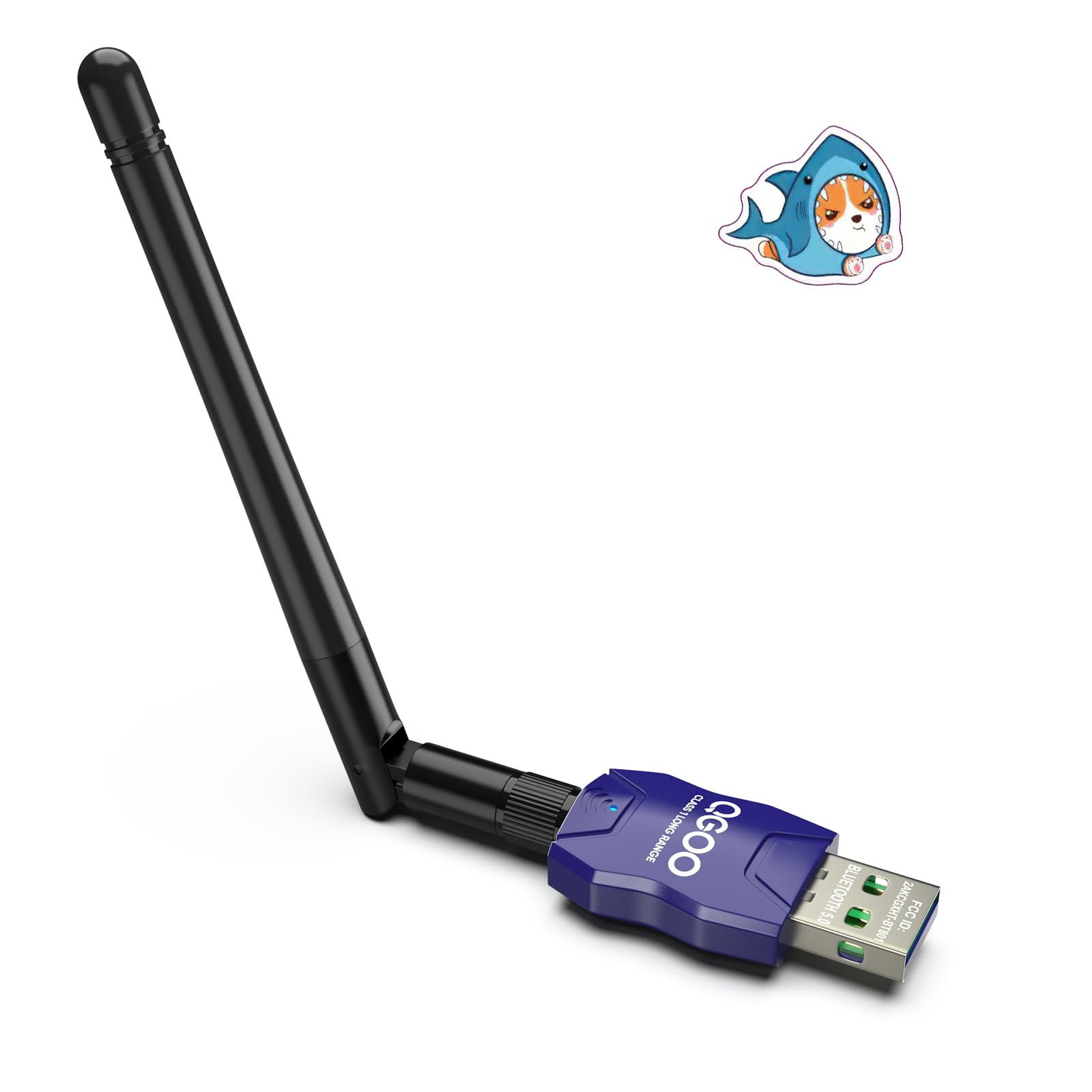 Class 1 Long Range Bluetooth Adapter for PC, QGOO USB Bluetooth Adapter for PC 5.3+EDR, Bluetooth Dongle Bluetooth Receiver Support Windows10/8.1/8/7?blue-186?