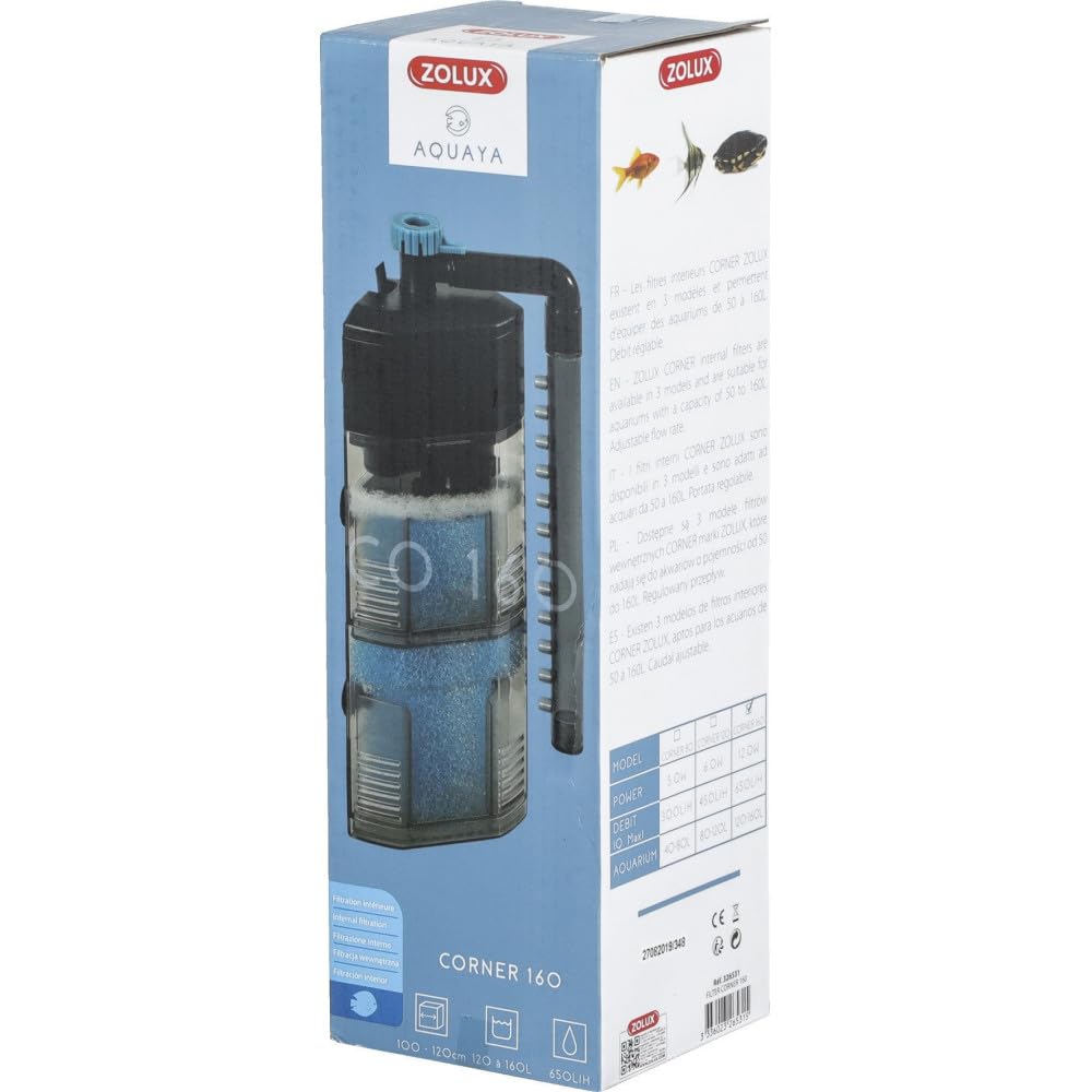Zolux - Filtration intérieure Corner 160 12 W pour Aquarium de 120 à 160 L - ZO-326531