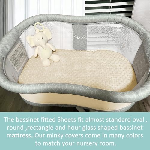 Image of Owlowla Bassinet Sheet,Ultra Soft Minky Cradle Sheets Universal Fitted Bassinet Pad /Mattress for Baby Boys Girls(Ginger)