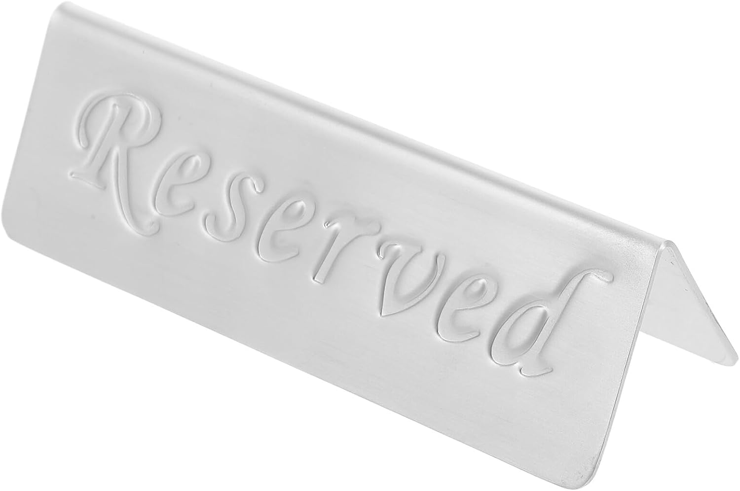 Stainless Steel Double-sided Table Tent Sign for Reservation, Small Tabletop Display Stand for Weddings, Restaurants, and Events, Sturdy Room Reservation Sign