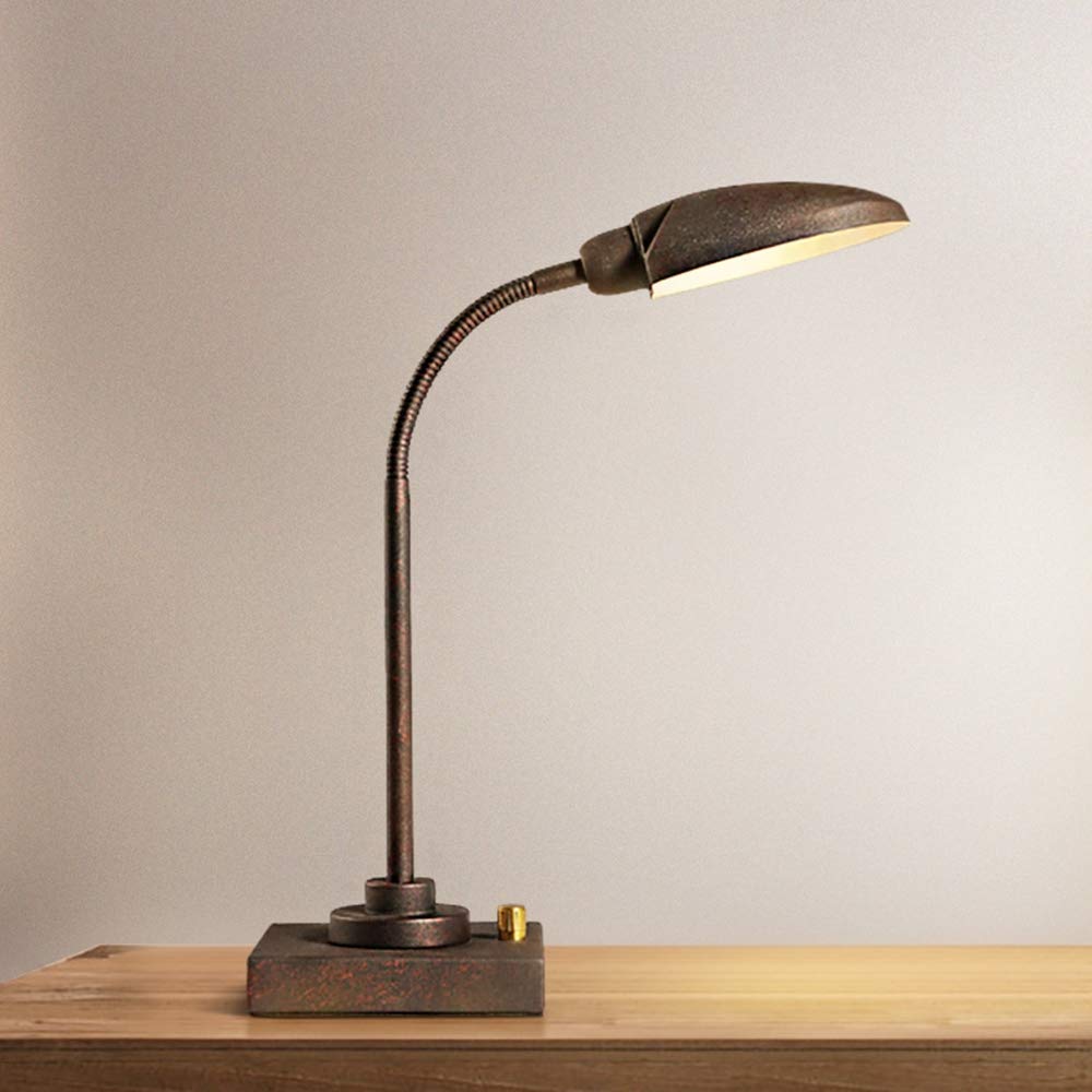 Vinta Antike rost Arbeitsplatzlampe Metall Leselampe Verstellbare Schreibtischlampe G9 Retro Tischleuchte Schlafzimmer Nachttisch Lampe Arbeitsplatz-Leuchte
