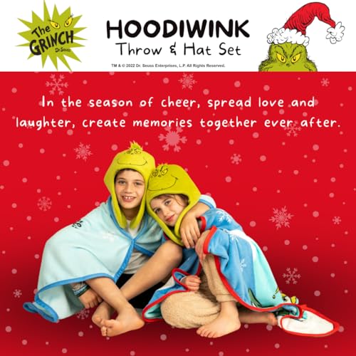 Franco Dr. Seuss The Grinch Capa infantil com capuz super macia para férias e Natal com chapéu desta