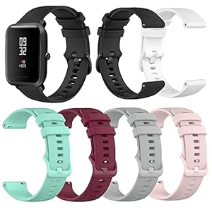 6-Pack Silicone Bands Compatible with YAMAY SW020 SW021 SW023 ID205 ID205L ID205U Smart Watch Band, Replacement Quick…