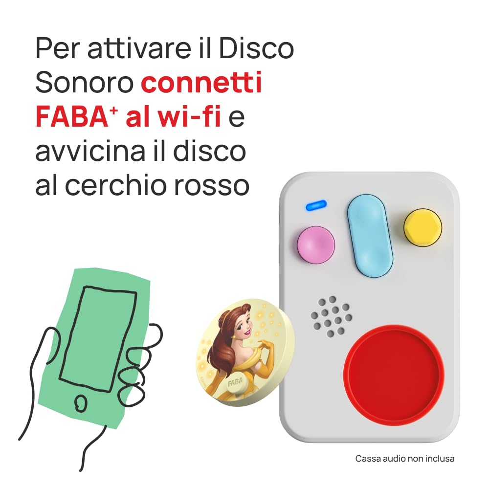 FABA Disco Sonoro Disney – La Bella e la Bestia - Storie e fiabe sonore per bambini e bambine 5-10 anni - Ascoltabile con il Raccontastorie e FABA+, gioco educativo versione italiana - 3