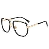 Oversized Square Aviator Sunglasses for Men Pilot Shades Gold Frame Retro Sun Glasses