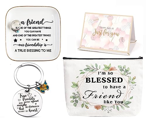 PUDDING CABIN Friend Gifts for Women, Birthday Gifts for Friends Basket Jewelry Dish Set, Friendship Gifts for Friend Women Teen Girls