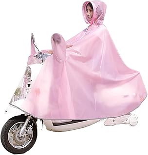 DETPWVWB Poncho Impermeable con Capucha for Ciclismo, Motociclismo y Scooters de Movilidad - Capa Impermeable Unisex Resistente al Viento(Pink,Without Mirror)