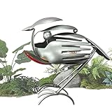 Rotkehlchen Skulptur Aus Metall | Wetterfeste Rotkehlchenskulptur Aus Altmetall | Rustikale Rotkehlchen Gartendekoration Für Den Außenbereich | Handgefertigte Vogelstatue Als Dekoration Für Garten