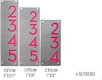 Vista 3 de Números de casa modernos, concreto con acrílico blanco, vertical, dirección contemporánea, placa de señal, número de puerta