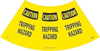 NMC CCS6 Caution Tripping Hazard Cone Sleeve Sign - 21.75 in. x 11 in., P.S. Vinyl Caution Sign, Black Text on Yellow. Traffic Signs