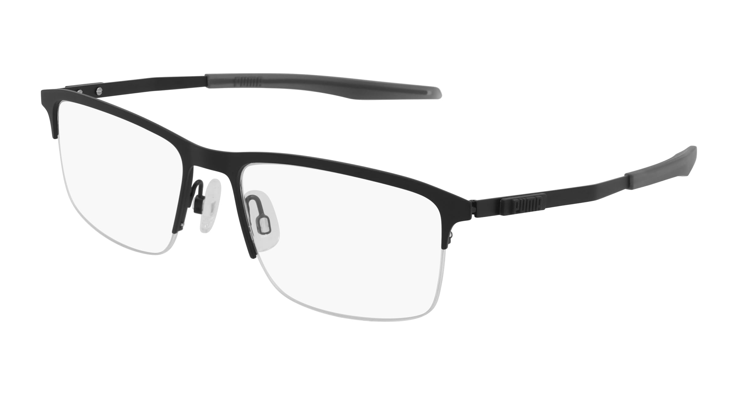 Puma Brille mit Sehstärke für Unisex optional mit Sonnenbrillentönung oder Blaulichtfilter, Rechteckig, gefertigt aus Edelstahl, Modell: PU0302O (inklusive Brillenetui)