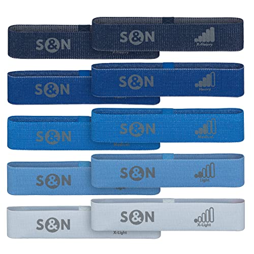 10 Fabric Resistance Bands for Men and Women - Leg Exercise Bands - Resistance Band for Legs, Ankles, Glutes, Arms and More. Bands for Working Out. Resistance Loops - Blue