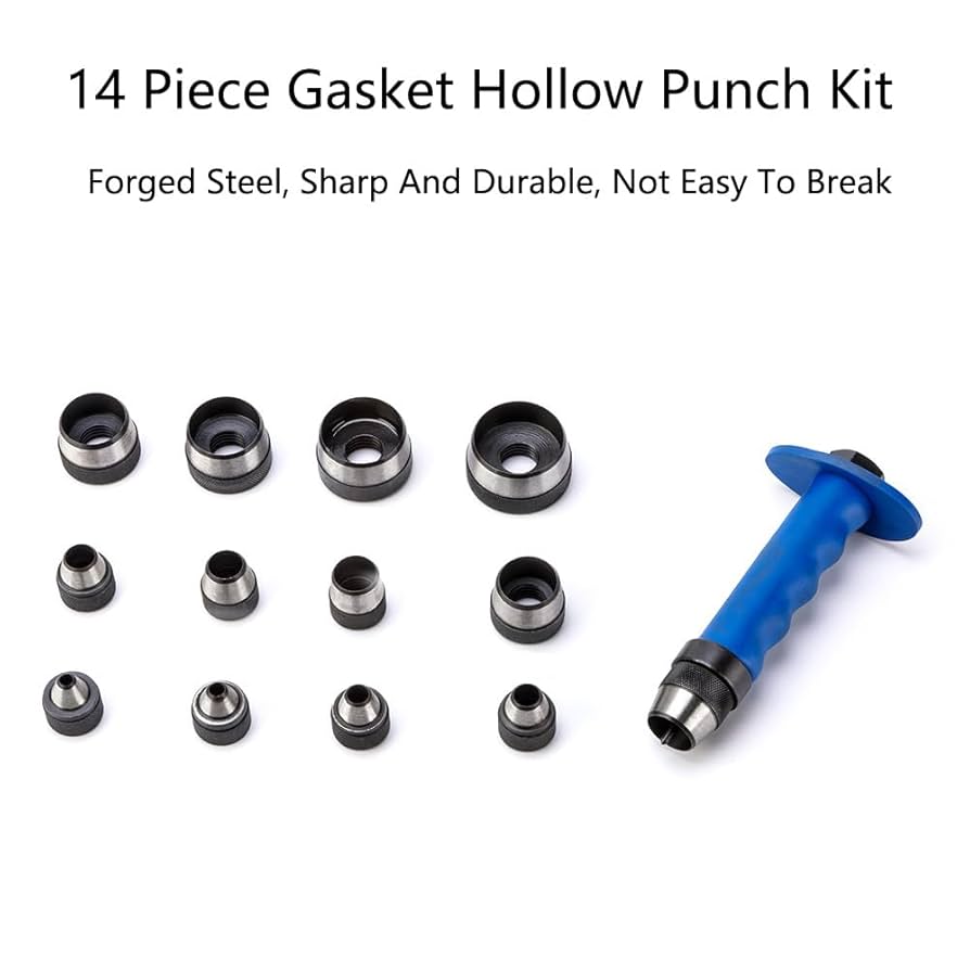 Hollow Punch Kit with Pin Point Punch Shaft Hole Punch Set