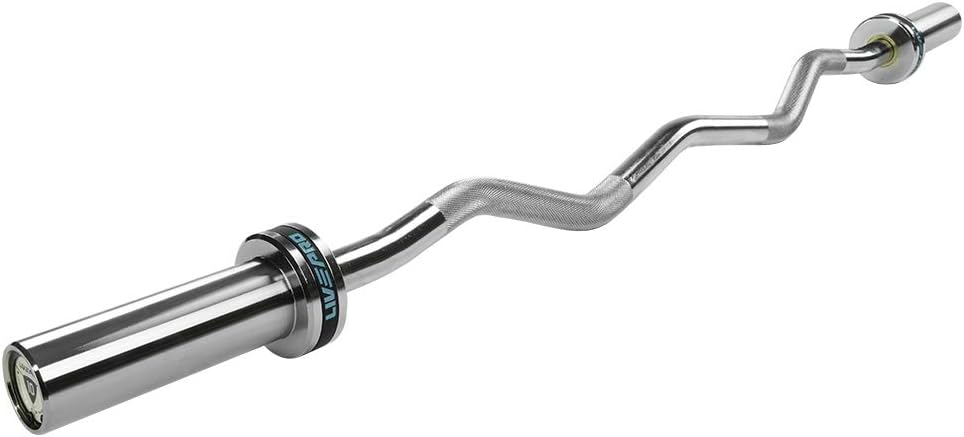 LivePro Barra OLIMPICO Curvo Bilanciere Sollevamento Body Building 1.2M EZ CURL BAR-10kg
