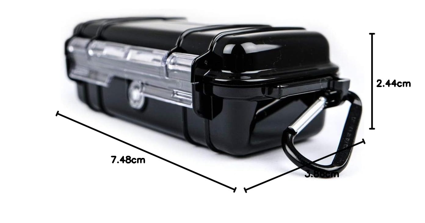 PELI 1030 Wasserdichtes Micro Case für Persönliche Utensilien, IP67-Zertifiziert, Wasser- und Staubdicht, 0,6L Volumen, Schwarz/ Schwarze Gummieinlage