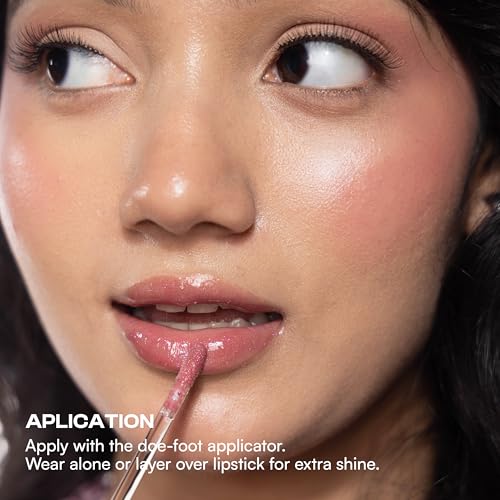 Image of Dream Beauty Collagen Lip Gloss | Rose Pink Shimmer | Non-Sticky Tinted Gloss with Hyaluronic Acid & Vitamin E | Glossy, Plump, Hydrated Lips | Long-Lasting | 4.7ml (Selene)