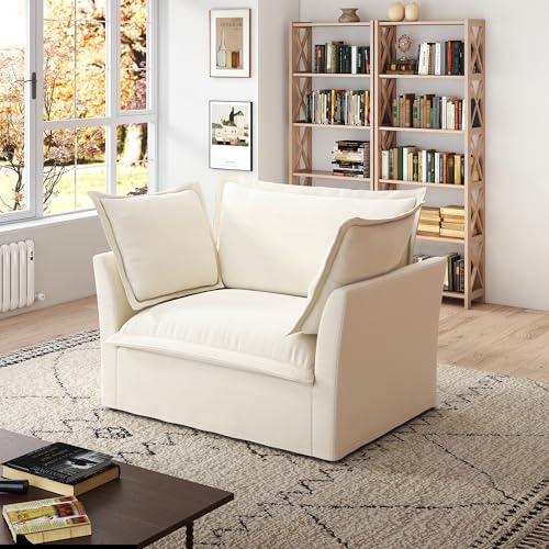 49 Slipcovered Chaise Lounge with Ottoman