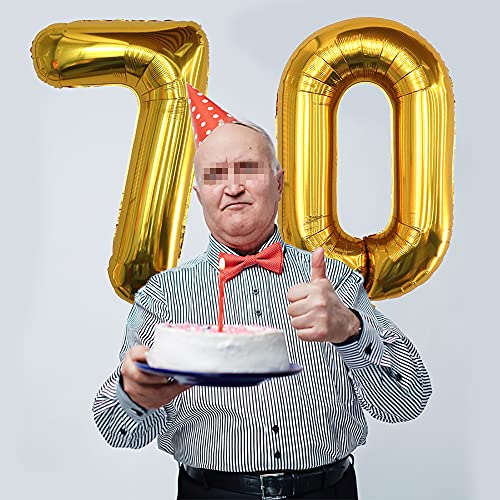 Xihuimay Nummer 70 Ballonnen 40 "Digitale Ballon Alfabet 70 Verjaardag Ballonnen Cijfer 70 Helium Ballonnen Grote Ballonnen voor Verjaardag Feestartikelen Bruiloft Bachelorette Bruids Douche, Goud Nummer 70 - Image 5