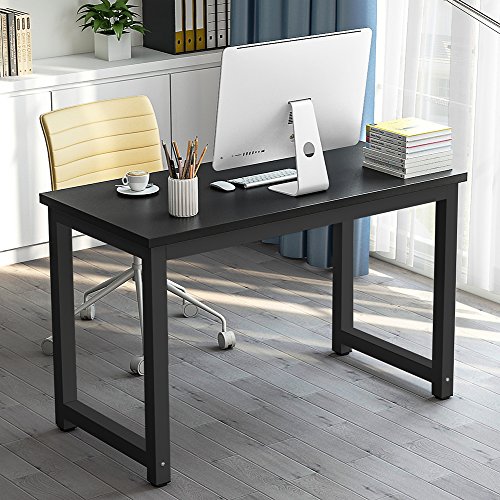 Tribesigns Modern Simple Style Computer Desk Pc Laptop Study Table Office Desk Workstation For Home Office, Black + Black Leg #TOP3