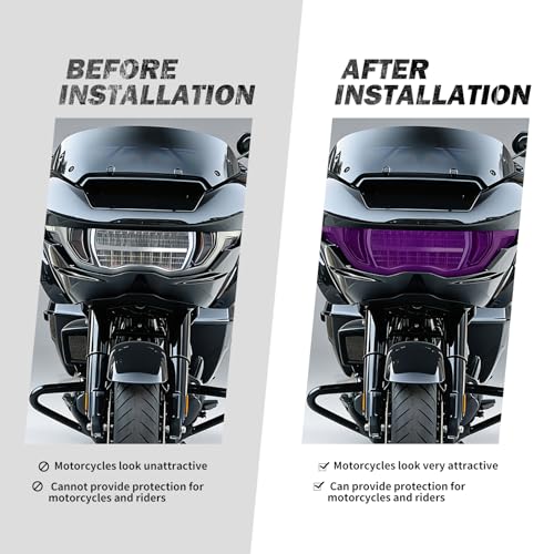HDBUBALUS Headlight Lens Cover Headlamp Protection Cover Fit for Harley Touring CVO Road Glide FLTRXSE 2023-2025 and Road Glide ST 2024-2029 Purple by HDBUBALUS - Used condition - Image 8