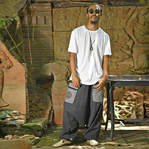 virblatt - Harem Pants Men & Harem Pants Women | Cotton | Drop Crotch Pants Men Genie Pants Aladdin Pants Hippie Rave2
