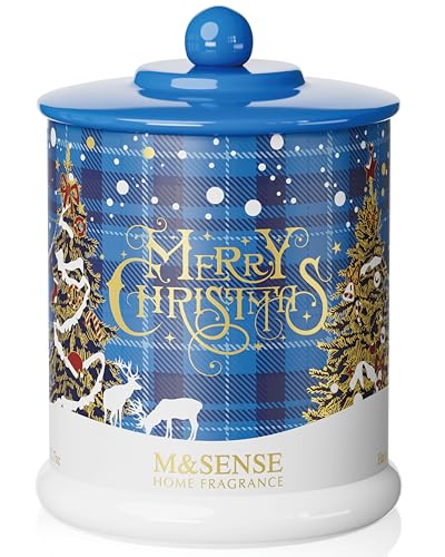 M&SENSE Christmas Candles Winter Snowflake Scented, Soy Wax 12.7oz 75