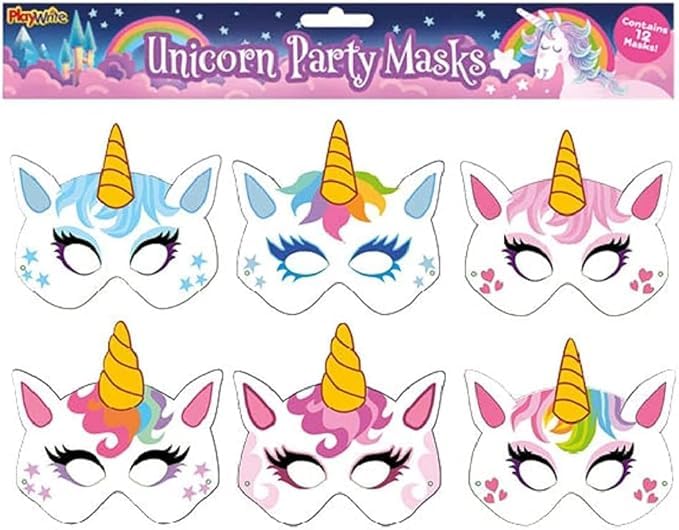 MustBeBonkers Cardboard Face Masks (Unicorn, 24) — image 1