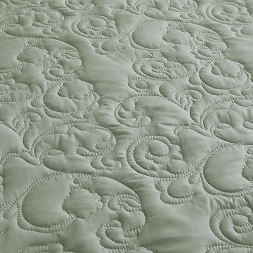 Nine West Laural Floral Desert Sage Green 3-Piece Quilt Set, Full/Queen by Nine West - Used condition - Image 5