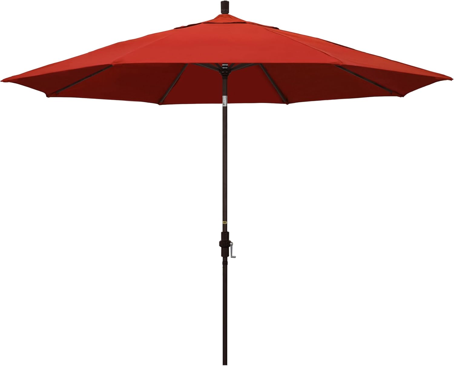 California Umbrella 11Ft Premium Patio Umbrella, Hand-Crank, Tilt-Collar, Bronze Frame, Solution Dyed Beige Fabric