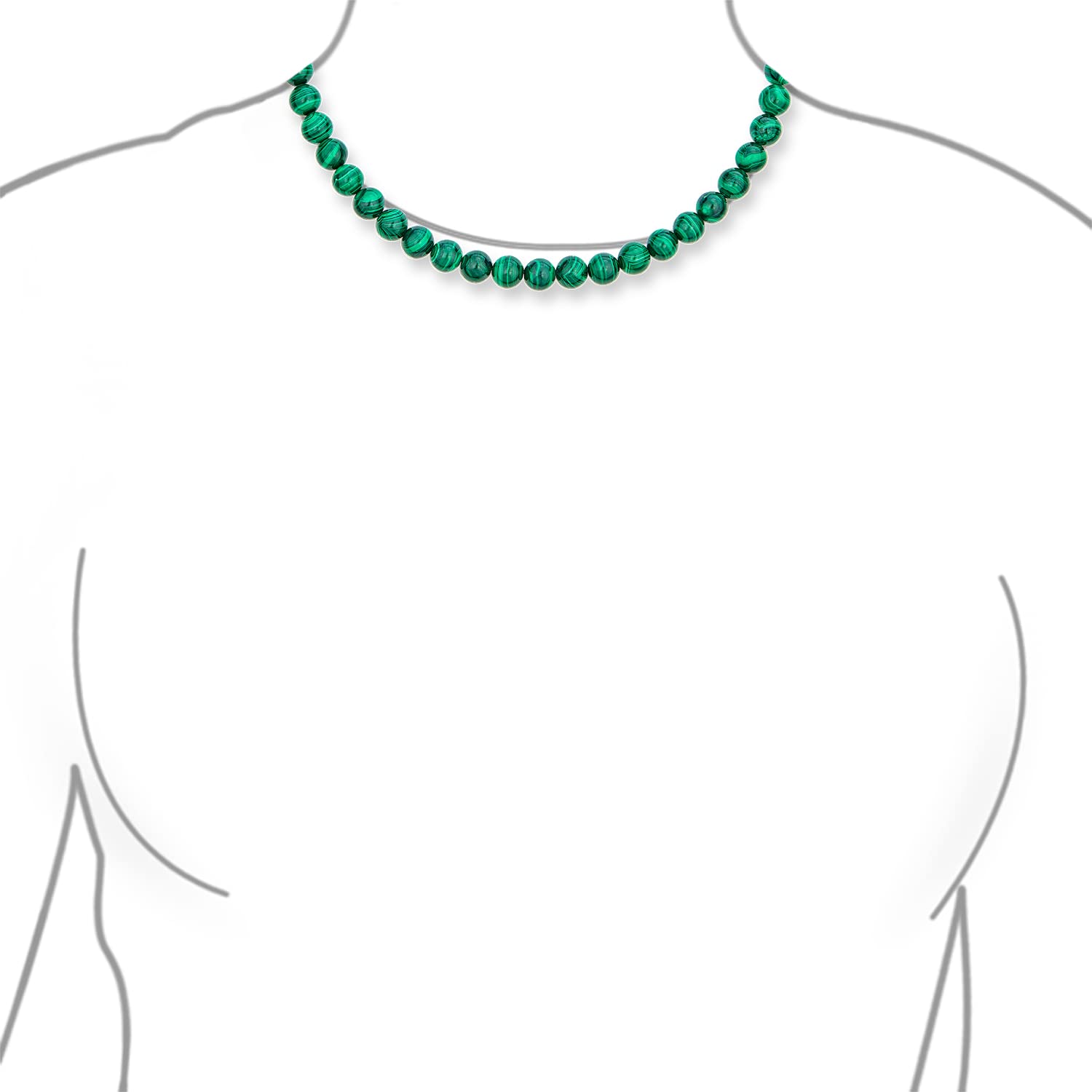 Collar clásico simple hecho a mano con cuentas redondas de piedras semipreciosas de 10MM, estilo gargantilla, joyería occidental para mujeres con cierre de palanca de 15, 17, 19 pulgadas.