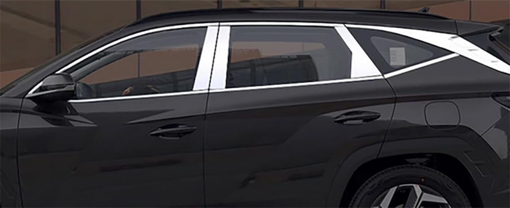 Eridanus Auto Accessories Fit for Hyundai Tucson 2023 2022 Window Pillar Molding Trim (Silver Pillar) Stainless Steel 6PCS