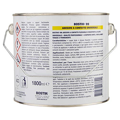 Bostik 99 Adesivo A Contatto Professionale Super Forte E Resistente Latta 1800Ml Giallo - 3