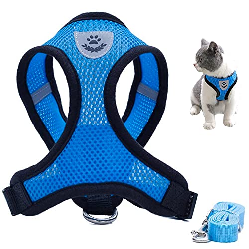 Katzengeschirr, weiches Hundegeschirr, kein Würgen, atmungsaktives Netzgewebe, verstellbarer Brustgurt mit Schnallen, einfache Kontrolle, Spazierengehen, Spielzeug, Rassen und extra kleine Hunde Cover