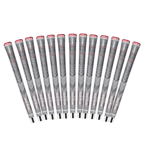 Golf Pride MCC Plus4 ALIGN Golf Club Grip - All-Weather Hybrid Grip with Raised Ridge Technology & Larger Lower Hand - Brushed Cotton Cord & Pebbled Texture - Standard - 13 Pack