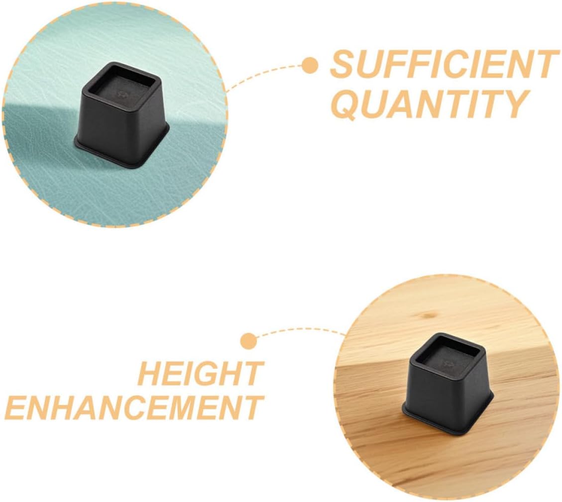 6pcs Square Plastic Furniture Leg Floor Protectors Non-Skid Replacement Pads for Wood Chair Sofa Table Legs Heavy Duty Grippers for Vinyl Floors