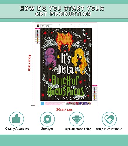 Halloween Diamond Painting Kits For Adults - 5D Diamond Art Kits For Adults Kids Beginner, Diy Full Drill Diamond Dots Paintings With Diamonds Gem Art And Crafts For Home Wall Decor - 12X16Inchg1215 #TOP7
