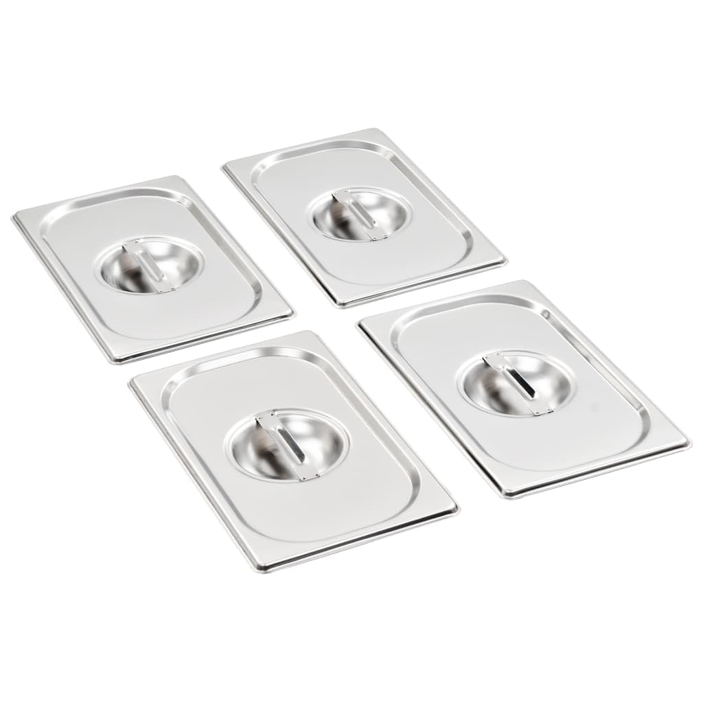 Coperchio per GN 1 4 contenitori in acciaio inox 4 pz. 265 x 162 mm per contenitori gastronorm, buffet, catering, mense, ristoranti e cucina per copertura e igiene