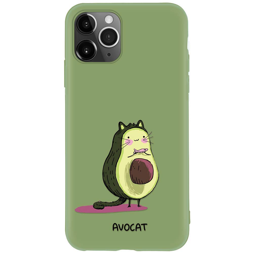 2 Cover Yoedge Per IPhone 14 Pro Max – Silicone Morbido Opaco Con Avocado – Verde – Antiurto - 2