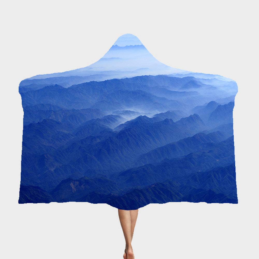 Couverture Sherpa épaisse et douce pour lit ou canapé avec motif montagne